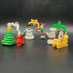 RARE Disney Nestle Christmas Mickey and Minnie Mouse and Goofy Plastic Ornament